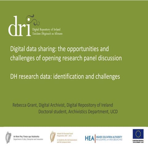 Rebecca Grant - DH research data: identification and challenges (DH2016)