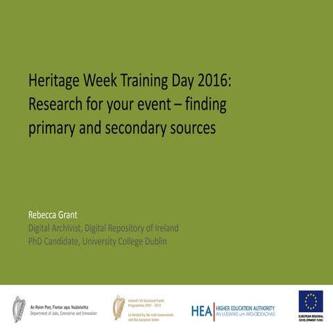 Rebecca Grant - Researching Your Event