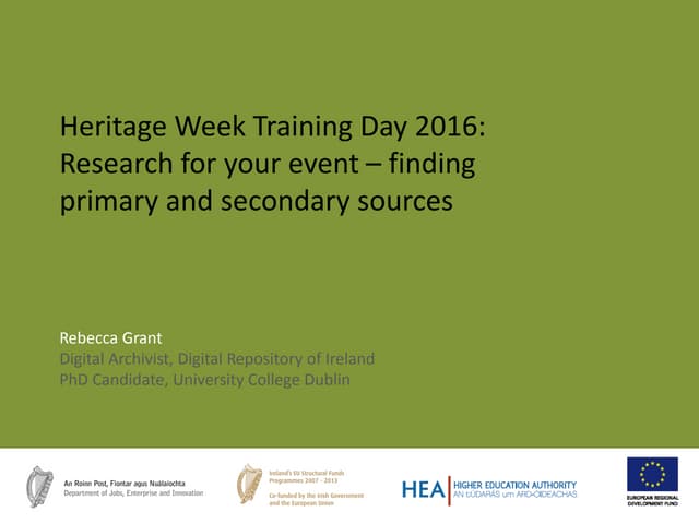 Rebecca Grant - Researching Your Event