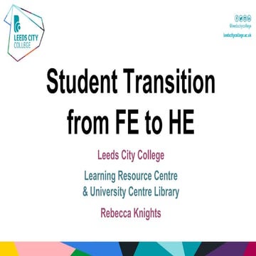 Student Transition from FE to HE