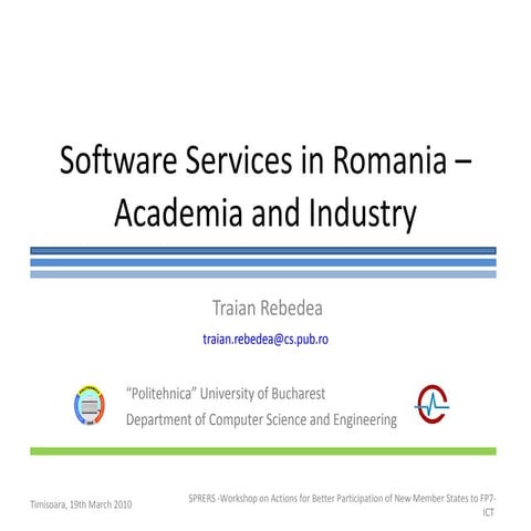 Software Services in Romania – Academia and Industry