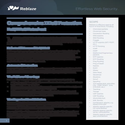Protect Websites against DDoS attacks with Reblaze