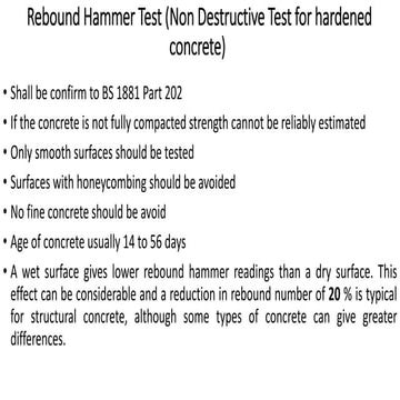 Rebound hammer test (non destructive test