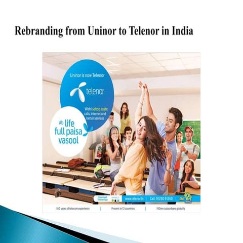Rebranding uninor to telenor in india