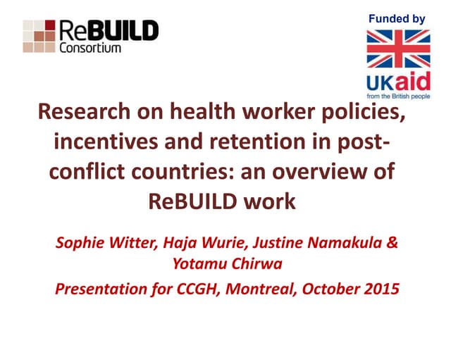 Research on health worker policies,...