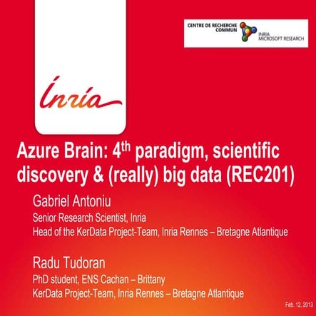 Azure Brain: 4th paradigm, scientific discovery & (really) big data
