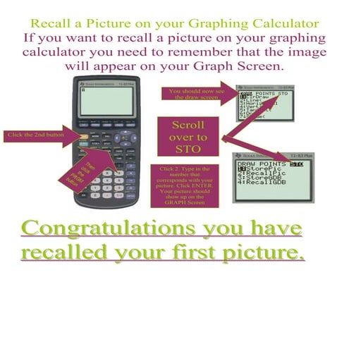 Recall A Picture On Your Graphing Calculator
