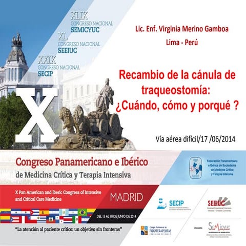 Recambio de la cánula de traqueostomía: ¿Cuándo, cómo y porqué ?