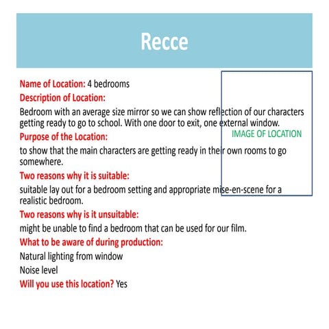 Recce report | DOC