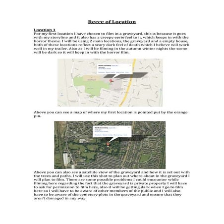 Location recce sheet | DOCX