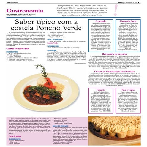 Receita Costela Poncho Verde