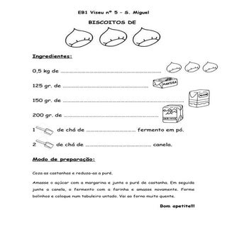 Receita de biscoitos de castanha
