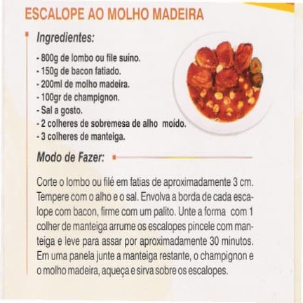 Receita escalope ao molho madeira