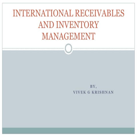 Receivables and inventory mgt