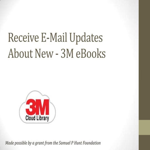 Receive e mail updates about new - 3 m ebooks