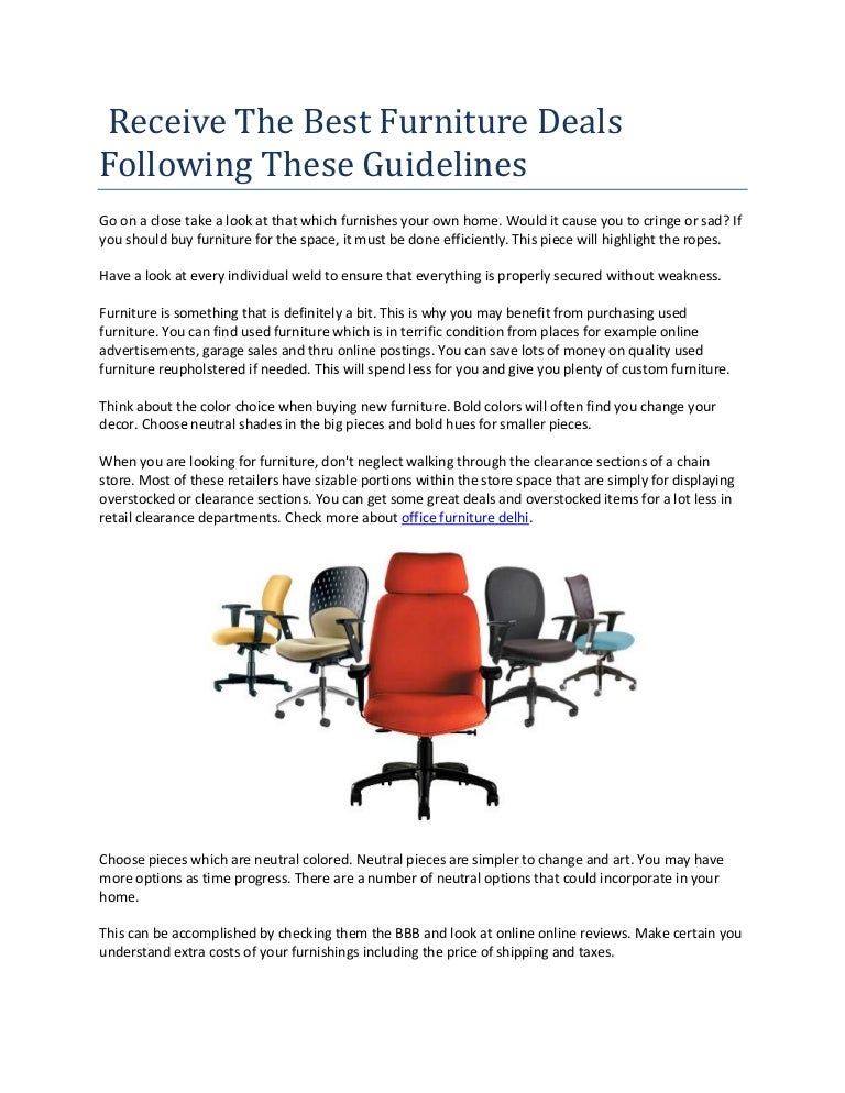 Receive The Best Furniture Deals Following These Guidelines