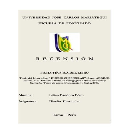 Recensión de diseño curricular