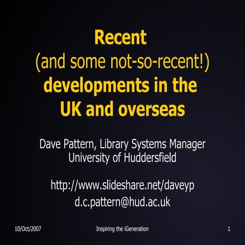 Wolverhampton - Recent developments in the UK and overseas