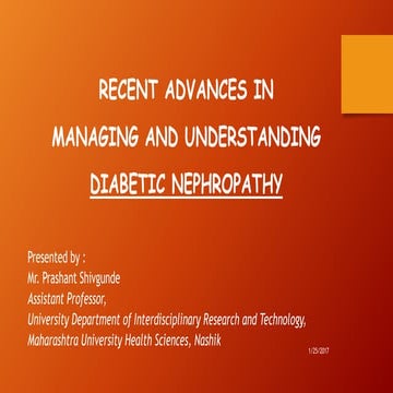 Recent advancement in managing diabetic nephropathy
