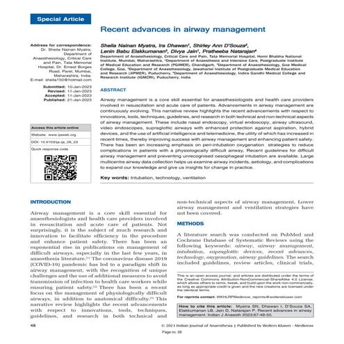 Recent advances in airway management document | PDF