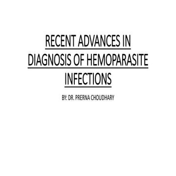 Recent advances in diagnosis of hemoparasite infections