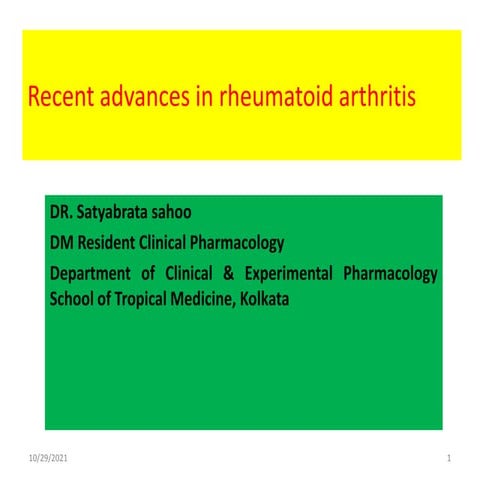 Recent advances in rheumatoid arthritis | PPTX