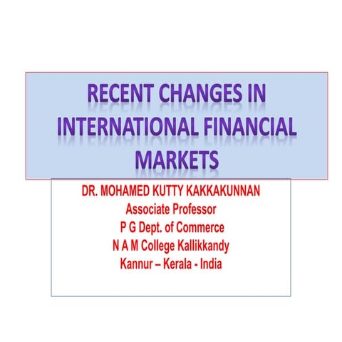 Recent changes in ifm