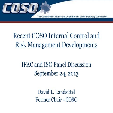 Recent COSO Internal Control and Risk Management Developments