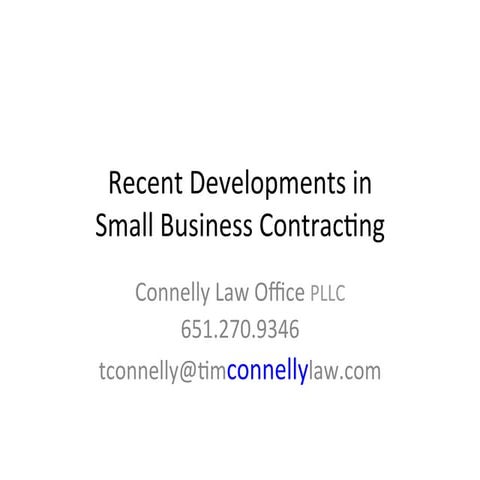 Recent developments tim connelly