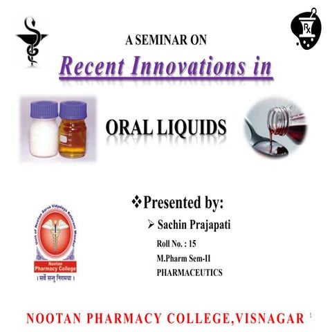 Recent innovation in liquid dosage form 1by sachin
