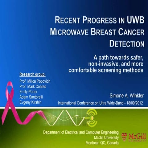 Recent progress in UWB microwave breast cancer detection