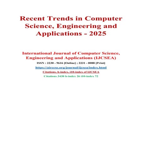 Recent Trends in Computer Science, Engineering and Applications - 2025