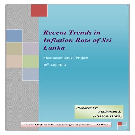 Recent trends in inflation rate of Sri Lanka