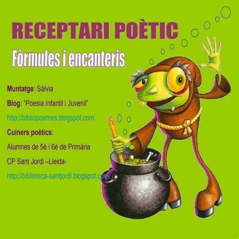Receptari Màgic Poètic Activitats poètiques a classe