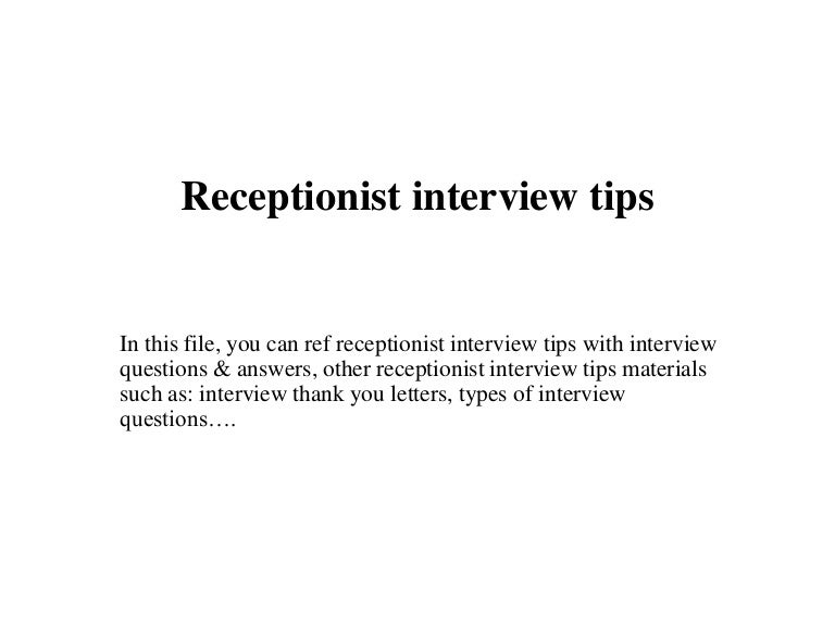 Receptionist interview tips