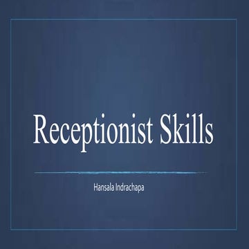 Receptionist skills