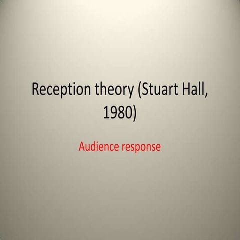 Stuart hall encoding decoding
