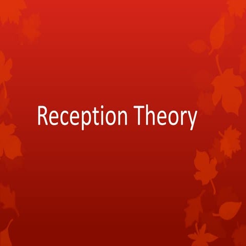 Reception theory (1)