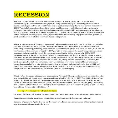 Recession | PDF