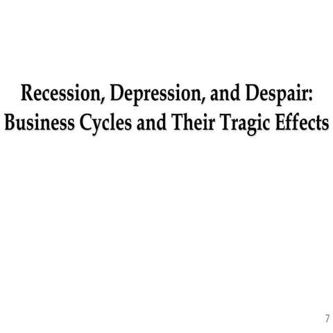 Recession depression and despair
