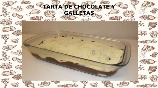 Receta de cocina, tarta de chocolate y galletas