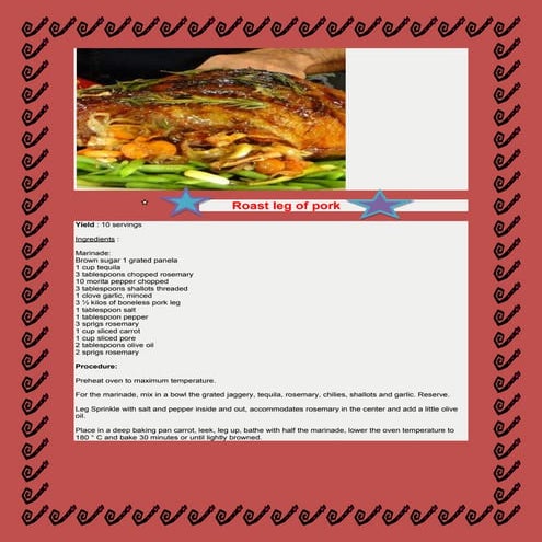 Receta de cosina en ingles | DOCX