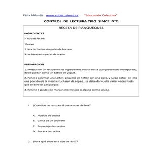 Receta De Panqueques  5 Preguntas