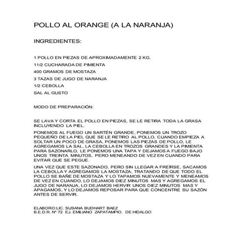 Recetas varias de cocina