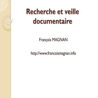 Recherche et veille documentaire