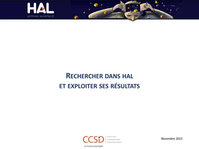 Rechercher dans HAL et exploiter le...