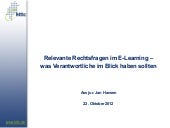 Relevante Rechtsfragen im E-Learnin...