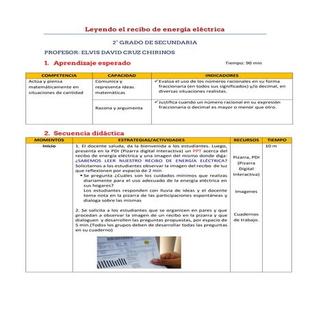 Números Racionales(Sesión de Aprendizaje)