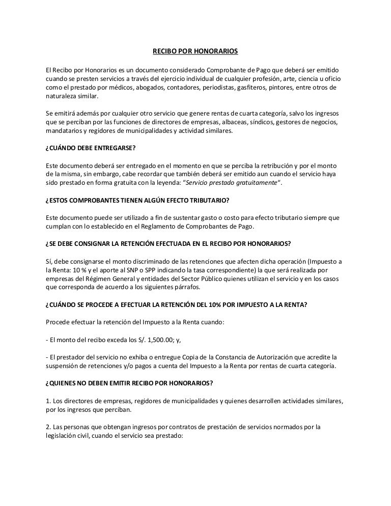 recibo por honorarios