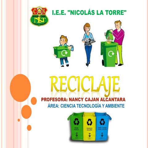 TEMA: RECICLAJE - ÁREA CTA - PROF. NANCY CAJAN. A. 